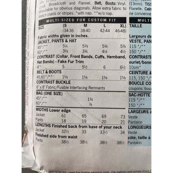 Butterick 6815 Santa Costume Sewing Pattern All Size Jacket Pants Hat Belt Boots - Picture 5 of 6